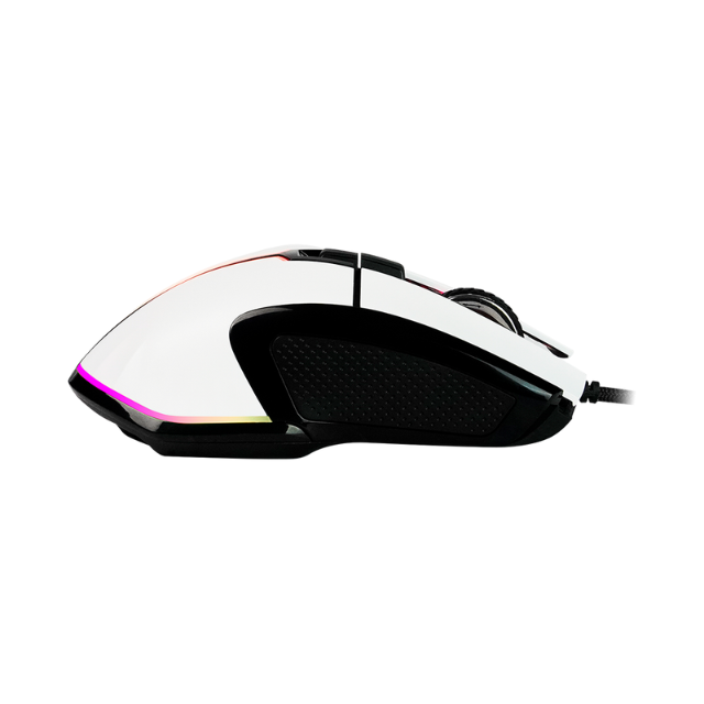 Mouse GameFactor MOG602-WH / Blanco / Alámbrico / RGB / 19,000 DPI / PIXART 3370 / 8 Botones - MOG602-WH