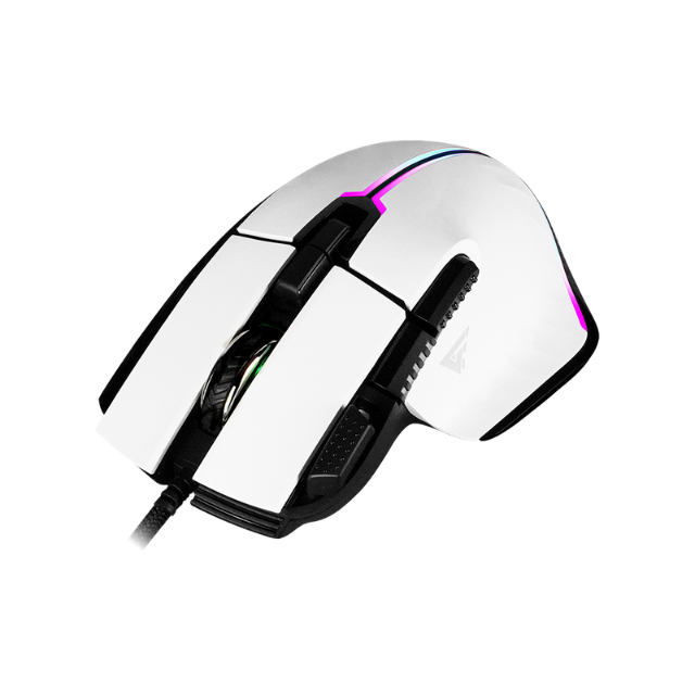 Mouse GameFactor MOG602-WH / Blanco / Alámbrico / RGB / 19,000 DPI / PIXART 3370 / 8 Botones - MOG602-WH