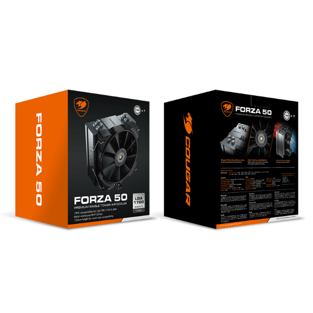 Disipador para CPU Cougar Forza 50 / 120mm x 1 / Intel y AMD / CGR-FZA50