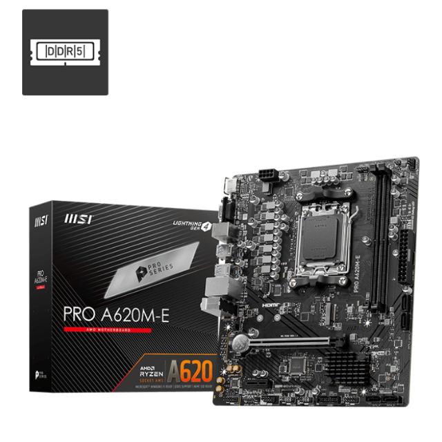 Tarjeta Madre MSI PRO A620M-E / AM5 / DDR5 / HDMI / VGA / A620M-E