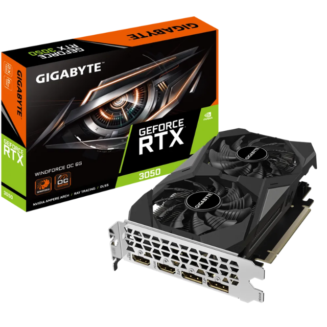 Tarjeta de Video Gigabyte NVIDIA GeForce RTX 3050 WINDFORCE OC 6G / 6GB 96-bit GDDR6 / PCI Express 4.0 / GV-N3050WF2OCV2-6GD/ SOLO VENTA EN ENSAMBLE