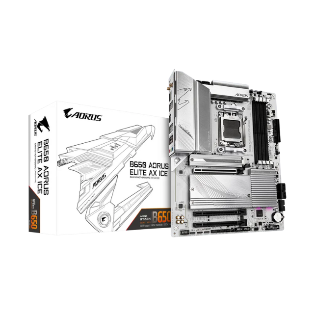 Tarjeta Madre Gigabyte B650 AORUS ELITE AX ICE / ATX / AM5 / AMD B650 / HDMI / Up To 192GB DDR5 / B650 A ELITE AX ICE