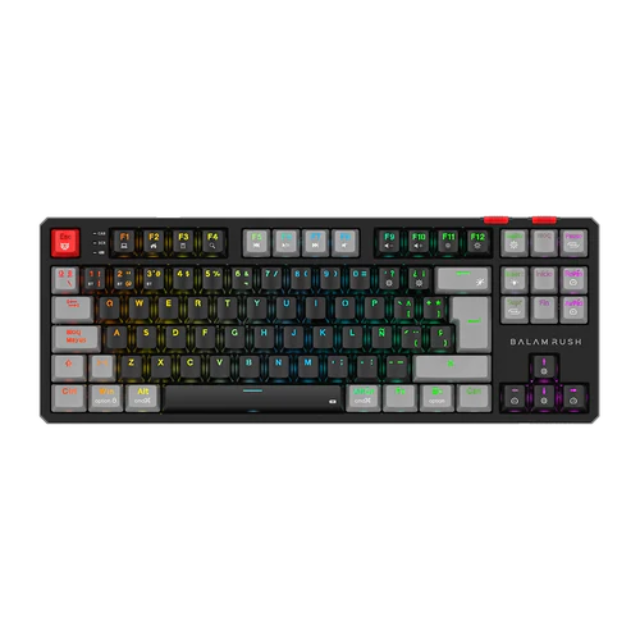 Teclado Gamer Inalámbrico LEVEL PRO GK990 Balam Rush Legend Series/ hasta 5 Dispositivos/ Color Negro/Gris/ BR-940672 / Switch Outemu Red