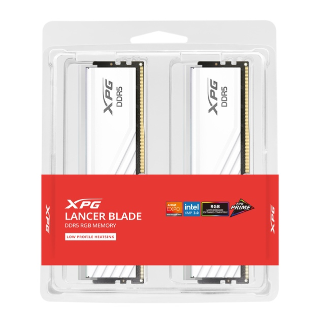 Memoria RAM XPG Lancer Blade RGB DDR5 / 6000MHz / 2x24GB / ECC / CL30 / XMP / Blanco / AX5U6000C3024G-DTLABRWH