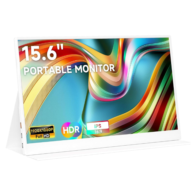 Monitor portátil de 15.6 pulgadas 1080P FHD - visualización de computadora USB-C/HDMI, HDR IPS Monitor de juegos compatible con computadora portátil, PC, MAC, teléfono, PS4, Xbox Switch