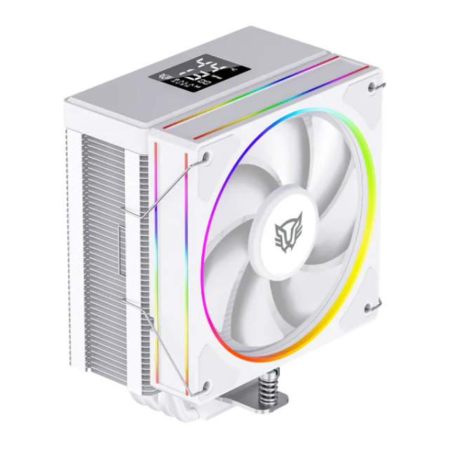 Disipador y Ventilador Balam Rush Heliux Pro HEX55 de 120mm, Compatible con Intel 1200 / 115x / 1700 / 1851 y AMD AM4 / AM5, Color Blanco.
