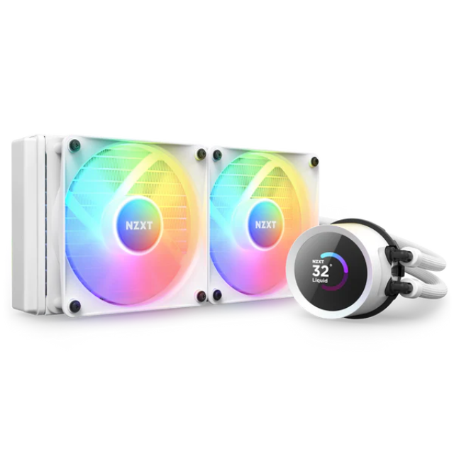 Enfriamiento Liquido NZXT Kraken 240 RGB RL-KR240-W1 / 240mm 120mmx2 F120 RGB / Intel y AMD/ BLANCO