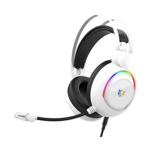 Balam Rush Audifonos Diadema Gamer HESIX II HS688 Microfono USB/Jack 3.5mm RGB BLANCO