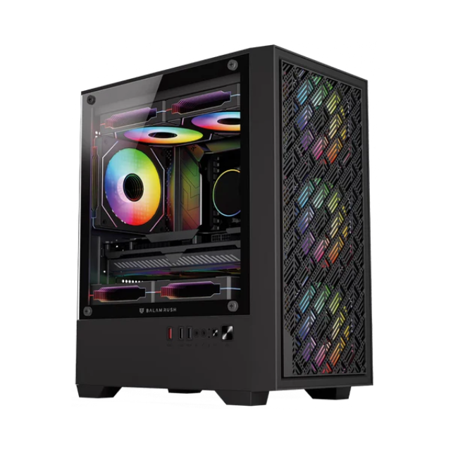 Gabinete Gamer Compact Mini Torre Nitrox Edge Aircool 4700A | Negro