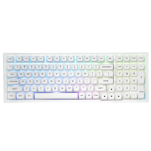 Teclado Mecánico Redragon FLAMBERGE PRO/ Blanco/ 96%/ Inalámbrico/ k23W