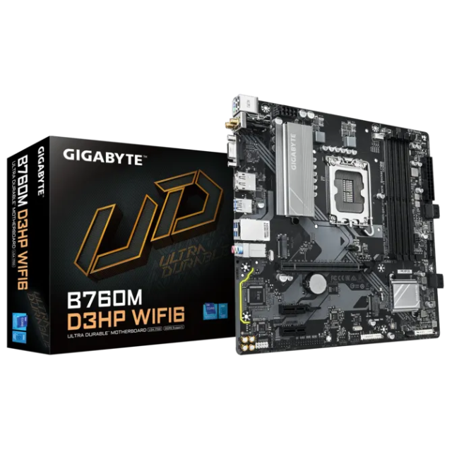 Tarjeta Madre Gigabyte B760M D3HP WIFI6 / DDR5 / 4+1+1 Fases VRM Digital / Wi-Fi 6 / GbE LAN / USB 3.2 Gen1 / B760M D3HP WIFI6
