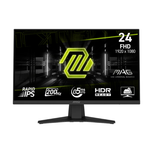 Monitor Gamer MSI MAG 244F / 24" / FHD (1920x1080) / Rapid IPS / 200Hz / 0.5ms / Adaptive Sync / HDR Ready / MAG 244F
