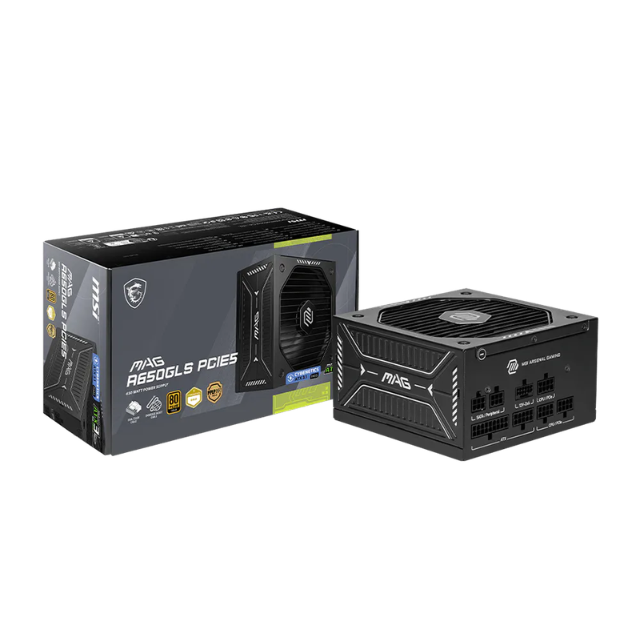 MSI mag A650GLS PCIE5 Fuente de alimentación, 650 W, 80 Plus Gold, ATX 3.1, Soporte GPU PCIe 5.1, Nativo 12V-2x6, Conector Bicolor, 12V-2x6, ATX PSU, Cable Modular