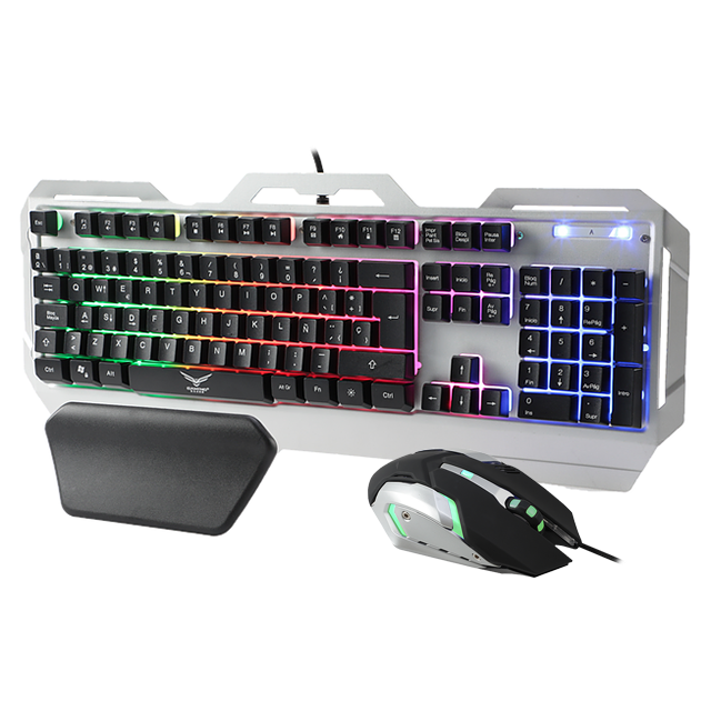 Kit de Teclado y Mouse Alambrico Gamer Naceb CYBORG / NA-0911 / Led multicolor