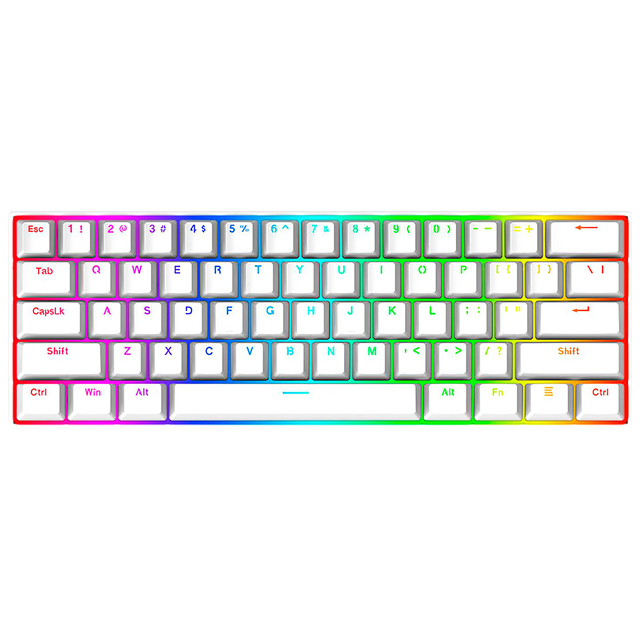 Teclado Redragon Gamer DRAGONBORN K630W RGB / Blanco / Alambrico / Led RGB /ESPAÑOL / Tenkeyless / Switch BROWN / Botones Multimedia/ gamerdays