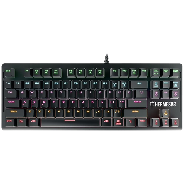 Teclado Gamer Mecanico Hermes E2 7 color / Mecánico / Switches Certificado por Gamdias / Retroiluminación con 7 colores / Ingles/ gamerdays