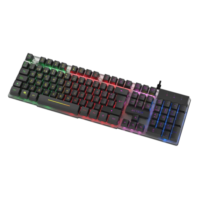 Teclado Gamer Acteck Creator Aurean Ii Ta220g Alambrico Led Usb Negro