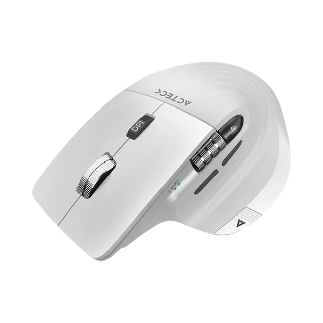 Mouse Ergonómico Acteck Virtuos Pro MI780, Inalámbrico, Óptico, 3.200DPI, RF Inalámbrico/Bluetooth, BLANCO