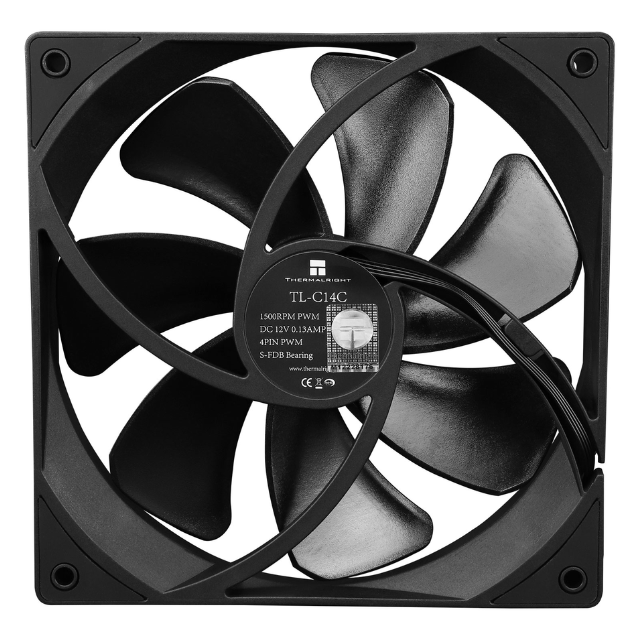Thermalright TL-C14C X3 CPU Case Fan 140mm, PWM Fan Silent Computer Fan con 1500RPM de velocidad, ventilador negro de enfriamiento de CPU,3 cantidades