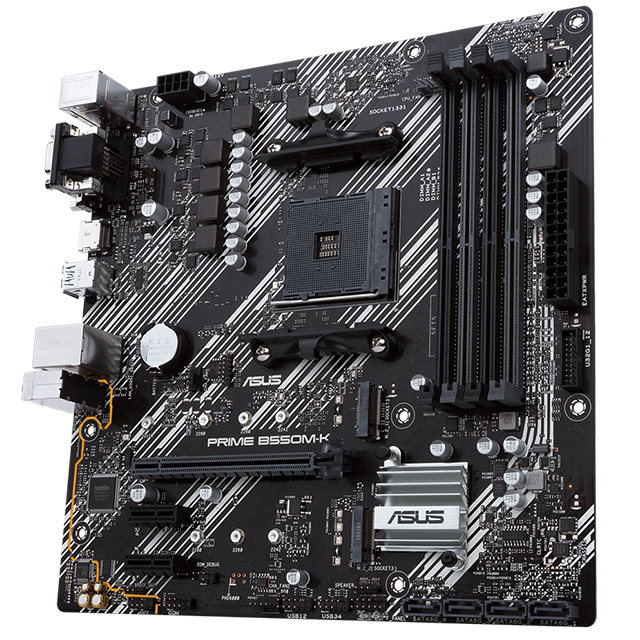 Tarjeta Madre ASUS PRIME B550M-K / AM4 / AMD RYZEN 3000 SERIES / Micro-ATX