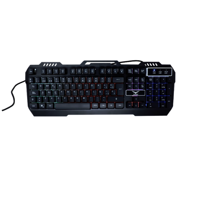 KIT GAMER 4 EN 1 NACEB NA-0925 / Kit teclado y Mouse Led RGB / Diadema LED Doble 3.5 mm + USB / Mousepad de alta precisión