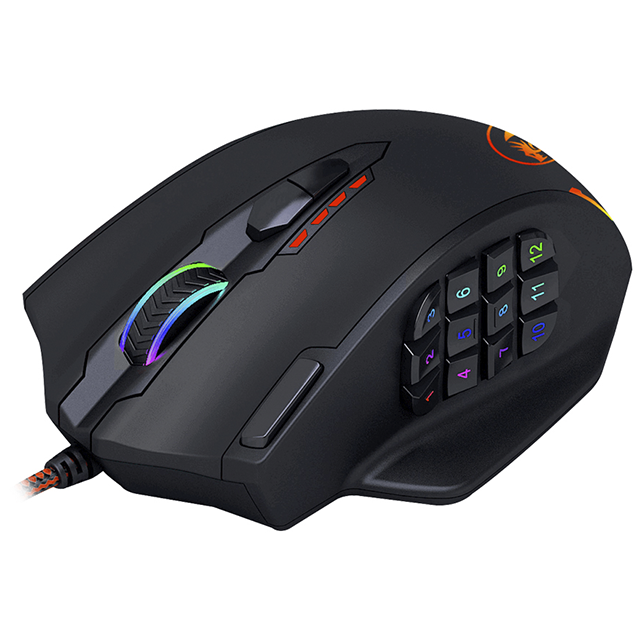 Mouse Redragon Gamer REDRAGON M908 IMPACT / 18 Botones Programables / RGB / Optico / USB / 12400DPI