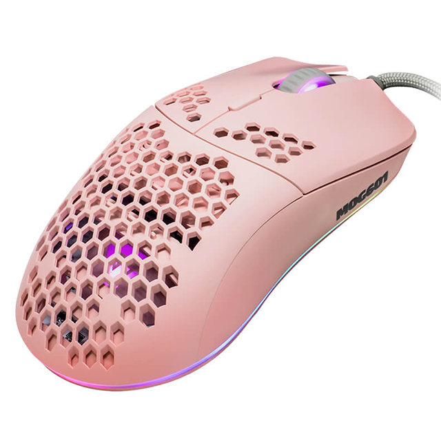 Mouse Gamer Alambrico Game Factor Laser MOG601 16000DPI / Rosa / PIXART 3389 / Iluminación RGB / 7 Botones / MOG601-PK/ gamerdays