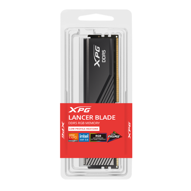 Memoria RAM XPG Lancer Blade RGB DDR5 / 6000MHz / 32GB / ECC / CL30 / XMP / Negra / AX5U6000C3032G-SLABRBK/