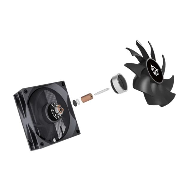 Enfriamiento de Aire | Heliux Expert HEX90 | Alto desempeño | 6 Pipas | TDP 295 W | Compatibilidad AMD + Intel | 2x Ven 120mm + Rodamiento Hidráulico + 0 - 2000 RPM + 88.8 CFM + 37.1 dB + PWM 4 Pin | Legend | Negro