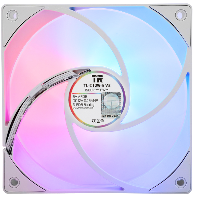 Kit 3 Ventiladores Thermalright TL-C12W-S V3 X3 / Color blanco / 4 PIN PWM 