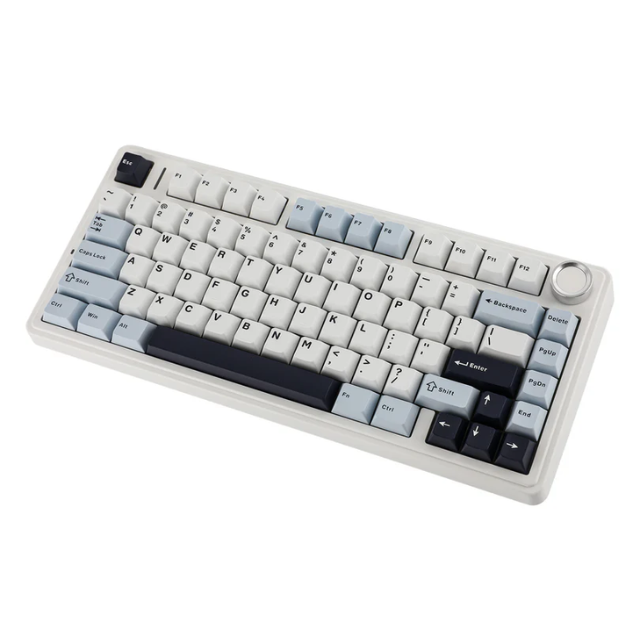 TECLADO MECANICO EPOMAKER X AULA F75 / 75% / HOT SWAP / RGB / WIRELESS/ BATERIA 4000MAH / REAPER SWITCH / LIGHT BLUE