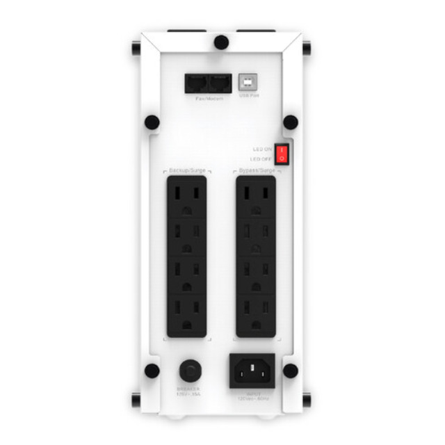 No Break CDP GSmart1516 1500VA 900W UPS Smart con AVR 16 Salidas, 8 Puertos USB-A, 2 Puertos USB-C, Pantalla LCD, Luz RGB, Voltaje 120V