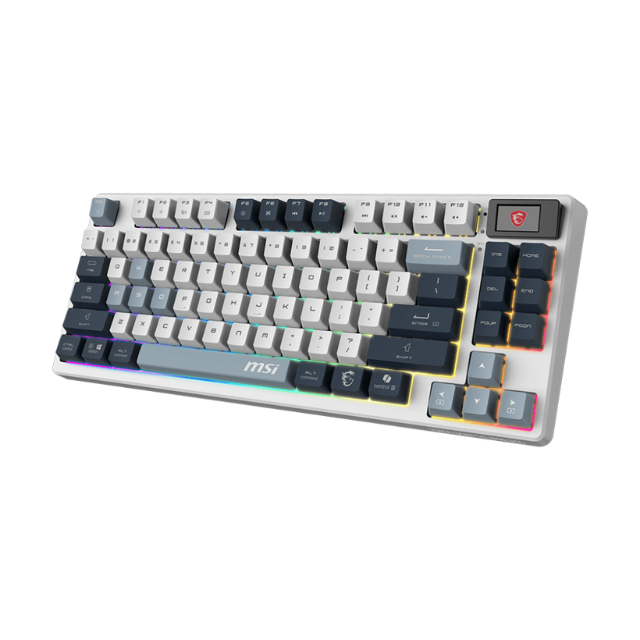 Teclado Gamer MSI Forge GK600 TKL Wireless Sky / Inalámbrico / Switch Mechanical Linear / Dye-Sublimated PBT Keycaps / RGB LED / USB 2.0 / Bluetooth 2.4 GHz / Sky