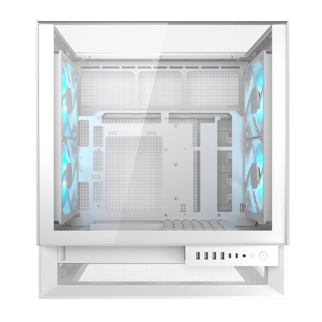 Gabinete Cougar OMNYX / RGB / Cristal Templado / Midi-Tower, Mini-ITX/Micro-ATX/ATX / USB 3.0/2.0 / Sin Fuente / 4 Ventiladores Instalados / BLANCO
