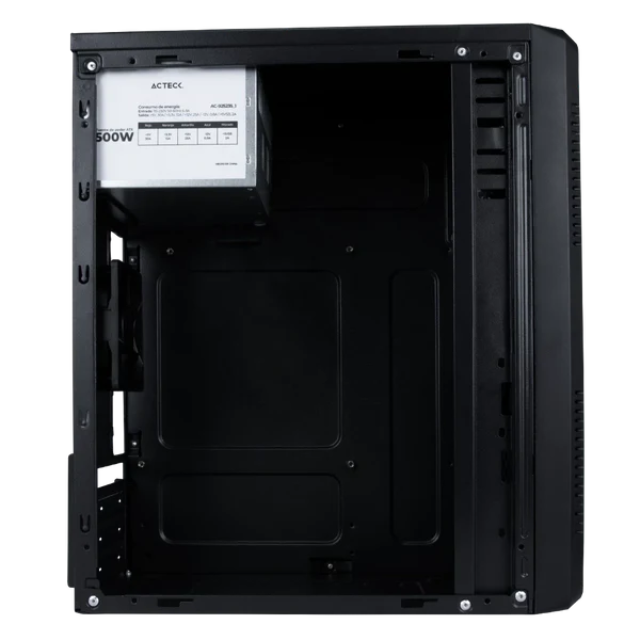 Gabinete Acteck Kioto GC240 / Mini-Tower / Micro-ATX/Mini-ITX, USB 2.0/3.0 / Fuente de 500W / 1 Ventilador Instalado / Negro