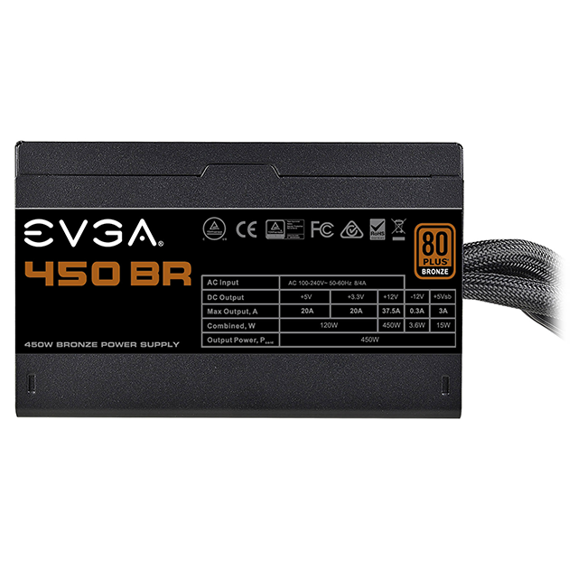 Fuente de poder 450W Certificacion 80+ Bronze EVGA 450BR 100-BR-0450-K1