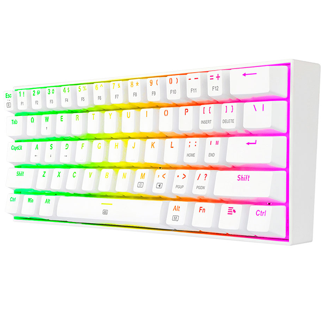 Teclado Redragon Gamer DRAGONBORN K630W RGB / Blanco / Alambrico / Led RGB /ESPAÑOL / Tenkeyless / Switch BROWN / Botones Multimedia/ gamerdays