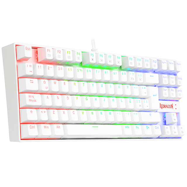 Teclado Redragon Gamer REDRAGON KUMARA K552W-KR-SP / Alambrico / Led RGB / Español / Tenkeyless / Switch Redragon Dust proof red/ Botones Multimedia