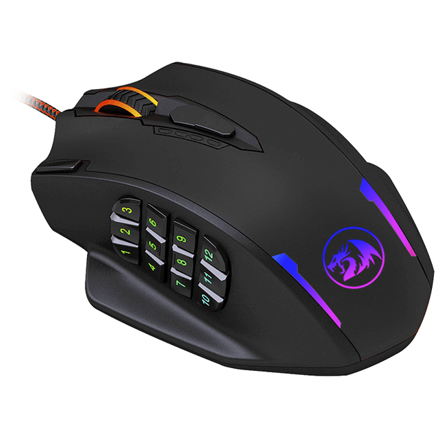 Mouse Redragon Gamer REDRAGON M908 IMPACT / 18 Botones Programables / RGB / Optico / USB / 12400DPI