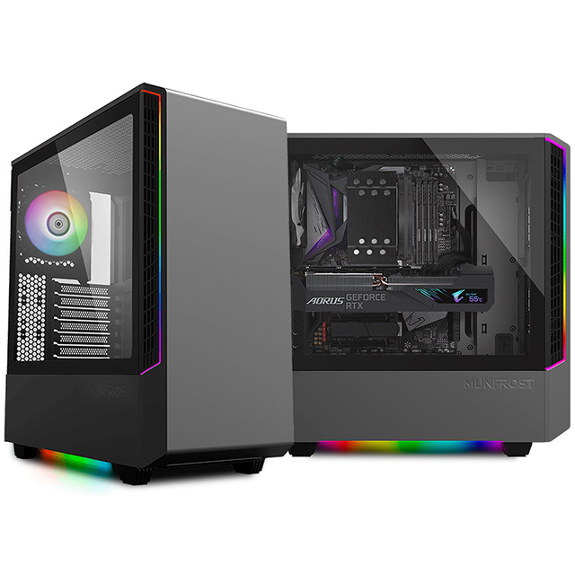 Gabinete Munfrost PANDA RGB Black / Cristal templado / ARGB Sync / Control de ventiladores / ATX - Micro ATX - Mini ITX / 1 Ventilador ARGB incluido