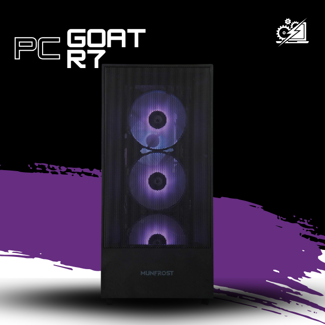 PC GOAT R7 / AMD RYZEN 7 5700 / RTX 5060 / 16GB RAM / 1TB SSD NVME / DISIPADOR DE TORRE ARGB / FUENTE 650W 80+ BRONZE / W11 PRO / PROMOCION