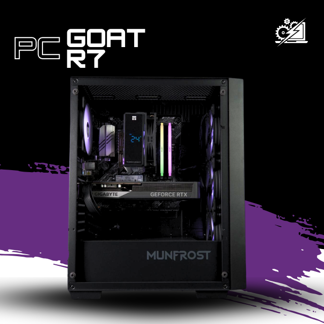 PC GOAT R7 / AMD RYZEN 7 5700 / RTX 5060 / 16GB RAM / 1TB SSD NVME / DISIPADOR DE TORRE ARGB / FUENTE 650W 80+ BRONZE / W11 PRO / PROMOCION