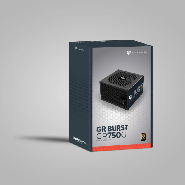 Fuente de Poder Balam Rush GR Burst GR750G 80+ Gold / NEGRA/  20+4 pin / ATX / 750W / BR-937665