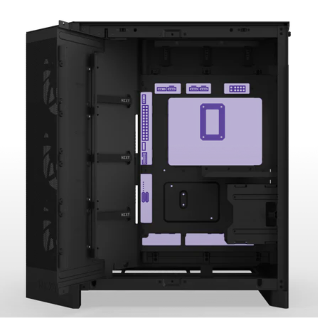 Gabinete NZXT H9 Flow RGB+ (2025) / ATX Mid-Tower / Carcasa de Doble Cámara / Airflow para PC / Incluye 7 ventiladores RGB / Back Connect Compatible / Negro / CM-H92FB-P1