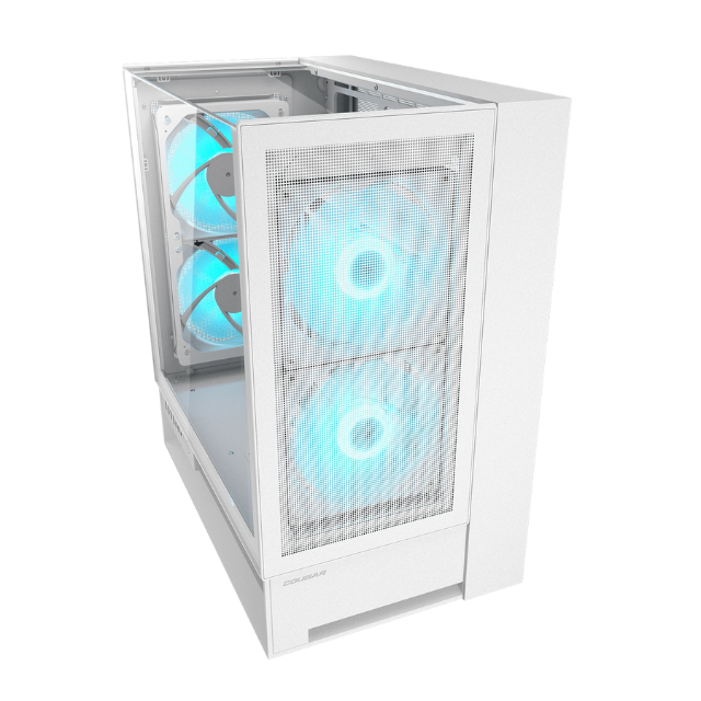 Gabinete Cougar OMNYX / RGB / Cristal Templado / Midi-Tower, Mini-ITX/Micro-ATX/ATX / USB 3.0/2.0 / Sin Fuente / 4 Ventiladores Instalados / BLANCO