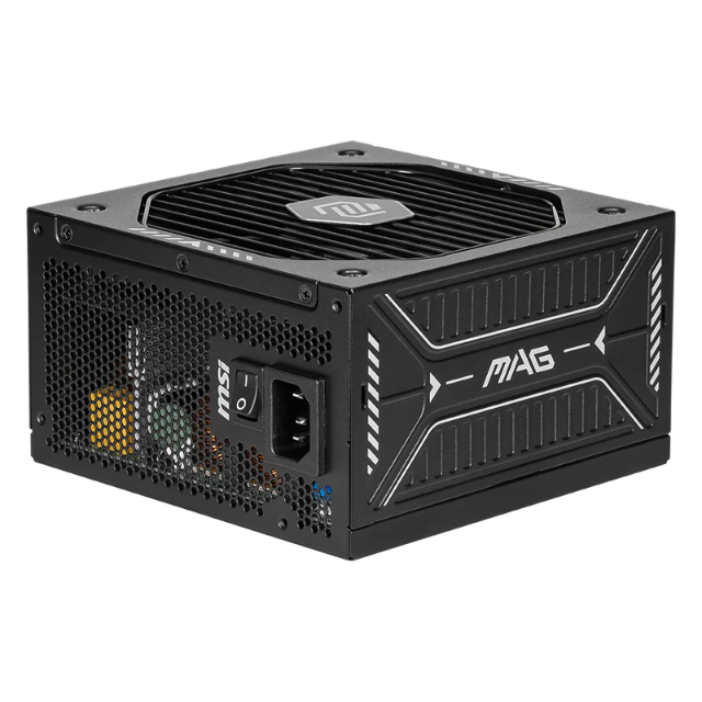 MSI mag A650GLS PCIE5 Fuente de alimentación, 650 W, 80 Plus Gold, ATX 3.1, Soporte GPU PCIe 5.1, Nativo 12V-2x6, Conector Bicolor, 12V-2x6, ATX PSU, Cable Modular