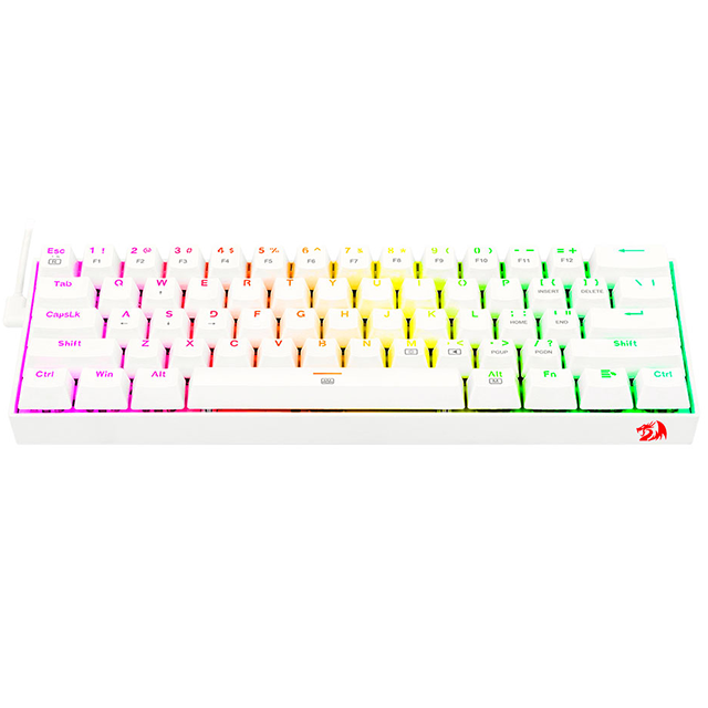 Teclado Redragon Gamer DRAGONBORN K630W RGB / Blanco / Alambrico / Led RGB /ESPAÑOL / Tenkeyless / Switch BROWN / Botones Multimedia/ gamerdays