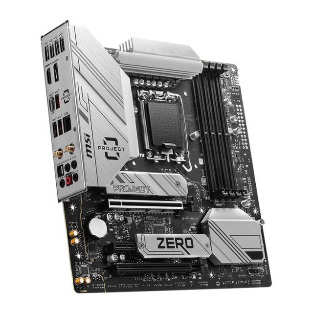 Tarjeta Madre MSI B760M Project Zero / LGA1700 / DDR5 / M-ATX / PCIe 5.0 / Ranuras M.2 / LAN de 2.5Gbps / USB 3.2 / Gen2 / Wi-Fi 6E / Back Connect / MSI B760M PROJECT ZERO