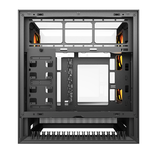 Gabinete Cougar OMNYX / RGB / Cristal Templado / Midi-Tower, Mini-ITX/Micro-ATX/ATX / USB 3.0/2.0 / Sin Fuente / 4 Ventiladores Instalados / Negro