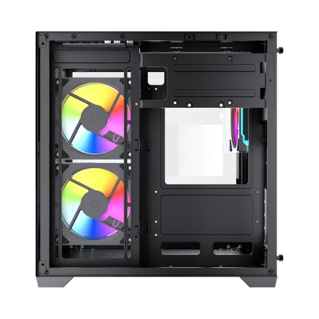 Gabinete Balam Rush Tank Glow Max 3900, Mini-Tower, Micro-ATX/Mini-ITX, USB 2.0/3.0, sin Fuente, 3 Ventiladores Instalados, Negro